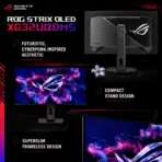 ASUS ROG Strix OLED XG32UQDMS 31.5-Inch 4K QD-OLED Gaming Monitor, 240Hz, 0.03ms, HDR True Black 400, 99% DCI-P3, Dual HDMI 2.1, G-SYNC, FreeSync Premium Pro and OLED Care Pro - Image 5