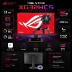 ASUS ROG Strix XG32WCS 31.5-Inch QHD 1500R Fast VA Gaming Monitor, 180Hz, 1ms GtG, HDR400, ELMB Sync, FreeSync, USB-C DP Alt Mode, DisplayPort 1.4 and HDMI 2.0 - Image 2