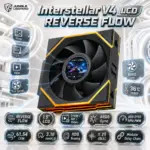 Jungle Leopard Interstellar V4 LCD 120mm Modular ARGB BLACK Fan With 1.5-Inch LCD, Image/GIF/Video Display, 600–2100 RPM PWM, HDB Bearing, 61.54 CFM, 3.18 mmH₂O | FORWARD FLOW