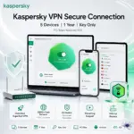 Kaspersky VPN Secure Connection for 5 Devices, 1-Year Key Only, With Unlimited VPN, 2,000+ Servers in 100+ Locations, Kill Switch, Streaming, Router, PC, Mac, Android & iOS Support