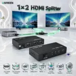 UGREEN  1×2 HDMI 1.4 Amplifier Splitter With 4K 30Hz, 1080p 60Hz, 3D, HDCP, 12-Bit Deep Color, One HDMI Input, Dual Mirrored Outputs And 12V Power | 40201EU