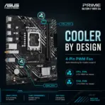 ASUS PRIME H610M-F WIFI D4 Micro-ATX Motherboard With LGA 1700, Intel 14th/13th/12th Gen Support, 64GB DDR4-3200, PCIe 4.0 x16, WiFi 6, Bluetooth 5.3, Dual HDMI, M.2 And 1Gb LAN - Image 4