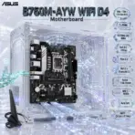 ASUS B760M-AYW WIFI D4 Micro-ATX Motherboard, LGA 1700, 2 x DIMMs DDR4 5333Mhz (OC), PCIe 4.0, Dual M.2 64Gbps, WiFi 6, Bluetooth 5.2, 2.5Gb Ethernet, HDMI 2.1, 14th / 13th / 12th Gen 