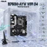 ASUS B760M-AYW WIFI D4 Micro-ATX Motherboard, LGA 1700, 2 x DIMMs DDR4 5333Mhz (OC), PCIe 4.0, Dual M.2 64Gbps, WiFi 6, Bluetooth 5.2, 2.5Gb Ethernet, HDMI 2.1, 14th / 13th / 12th Gen 