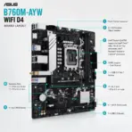ASUS B760M-AYW WIFI D4 Micro-ATX Motherboard, LGA 1700, 2 x DIMMs DDR4 5333Mhz (OC), PCIe 4.0, Dual M.2 64Gbps, WiFi 6, Bluetooth 5.2, 2.5Gb Ethernet, HDMI 2.1, 14th / 13th / 12th Gen  - Image 4