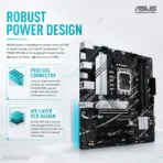 ASUS PRIME B760M-A D4 Micro-ATX Motherboard, LGA 1700, 4x DDR4 5333(OC), PCIe 4.0, Dual M.2 64Gbps, 2.5Gb Ethernet, Dual HDMI 2.1, DisplayPort, Front USB-C, 14th / 13th / 12th Gen - Image 10