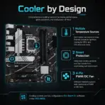 ASUS PRIME B760M-A D4 Micro-ATX Motherboard, LGA 1700, 4x DDR4 5333(OC), PCIe 4.0, Dual M.2 64Gbps, 2.5Gb Ethernet, Dual HDMI 2.1, DisplayPort, Front USB-C, 14th / 13th / 12th Gen - Image 7