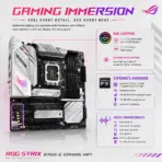 ASUS ROG Strix B760-G Gaming WiFi S Micro-ATX Motherboard,  LGA 1700, 4x DDR5 7800+MT/s, PCIe 5.0, Dual M.2, WiFi 6E, 2.5GbE, USB-C 20Gbps and SupremeFX Audio, 14th / 13th / 12th Gen - Image 7