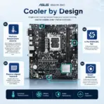 ASUS B860M-BRO Micro-ATX Motherboard, Intel LGA 1851, 2x DDR5 128GB 8800+MT/s OC, PCIe 5.0 M.2, 2.5Gb Ethernet, HDMI, VGA, USB 10Gbps , Front USB-C, Supports Core Ultra Processors (Series 2) - Image 6