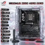 ASUS ROG Maximus Z890 Hero ATX Motherboard, LGA1851, 4x DDR5 9200+ MT/s OC, 22+1+2+2 Power Stages, 6 M.2, PCIe 5.0, WiFi 7, 5GbE + 2.5GbE, Thunderbolt 4, SupremeFX Audio, USB 20Gbps