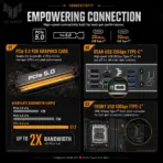 ASUS TUF Gaming B850M-Plus WiFi7 mATX Motherboard, AM5, DDR5 8000+ MT/s OC, 14+2+1 80A Power Stages, PCIe 5.0 x16, 3 M.2, WiFi 7, 2.5GbE, USB-C 20Gbps, for 9000 & 8000 & 7000 Ryzen Series - Image 4