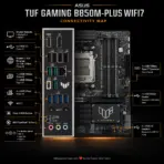 ASUS TUF Gaming B850M-Plus WiFi7 mATX Motherboard, AM5, DDR5 8000+ MT/s OC, 14+2+1 80A Power Stages, PCIe 5.0 x16, 3 M.2, WiFi 7, 2.5GbE, USB-C 20Gbps, for 9000 & 8000 & 7000 Ryzen Series - Image 6