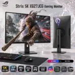 ASUS ROG Strix 5K XG27JCG 27-Inch Fast IPS Gaming Monitor, 5K 180Hz OC or QHD 330Hz Dual Mode, 0.3ms GtG, DisplayHDR 600, G-SYNC Compatible, FreeSync Premium Pro, 4-Way Adjustable Stand 