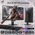 ASUS ROG Strix 5K XG27JCG 27-Inch Fast IPS Gaming Monitor, 5K 180Hz OC or QHD 330Hz Dual Mode, 0.3ms GtG, DisplayHDR 600, G-SYNC Compatible, FreeSync Premium Pro, 4-Way Adjustable Stand 