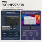 MSI PRO MP276E18 27-Inch FHD 180Hz IPS Business Monitor, 1ms MPRT, HDR Ready, Adaptive-Sync, EyesErgo, HDMI 2.0b, VGA, 108.58% sRGB, Tilt Adjustment, VESA 100 × 100mm - Image 5