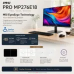 MSI PRO MP276E18 27-Inch FHD 180Hz IPS Business Monitor, 1ms MPRT, HDR Ready, Adaptive-Sync, EyesErgo, HDMI 2.0b, VGA, 108.58% sRGB, Tilt Adjustment, VESA 100 × 100mm - Image 7