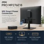 MSI PRO MP276E18 27-Inch FHD 180Hz IPS Business Monitor, 1ms MPRT, HDR Ready, Adaptive-Sync, EyesErgo, HDMI 2.0b, VGA, 108.58% sRGB, Tilt Adjustment, VESA 100 × 100mm - Image 8