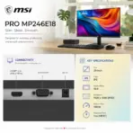 MSI PRO MP246E18 24-Inch FHD 180Hz IPS Business Monitor, 1ms MPRT, HDR Ready, Adaptive-Sync, HDMI 2.0b, 108.58% sRGB, Tilt Adjustment, VESA 100 × 100mm - Image 10