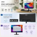 MSI PRO MP246E18 24-Inch FHD 180Hz IPS Business Monitor, 1ms MPRT, HDR Ready, Adaptive-Sync, HDMI 2.0b, 108.58% sRGB, Tilt Adjustment, VESA 100 × 100mm - Image 6