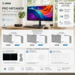 MSI PRO MP246E18 24-Inch FHD 180Hz IPS Business Monitor, 1ms MPRT, HDR Ready, Adaptive-Sync, HDMI 2.0b, 108.58% sRGB, Tilt Adjustment, VESA 100 × 100mm - Image 8