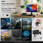 MSI PRO MP246E18 24-Inch FHD 180Hz IPS Business Monitor, 1ms MPRT, HDR Ready, Adaptive-Sync, HDMI 2.0b, 108.58% sRGB, Tilt Adjustment, VESA 100 × 100mm - Image 5