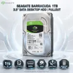 Seagate BarraCuda ST1000DM010 1TB 3.5-Inch SATA 6Gbps 7200RPM Desktop HDD | Pull-Out Internal Hard Drive