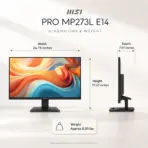 MSI PRO MP273L E14 27-Inch FHD 144Hz IPS Business Monitor, HDR Ready, AMD FreeSync, PerfectEdge, EyesErgo, HDMI 2.0, VGA, VESA Mount & MSI Power Link - Image 10