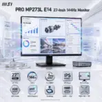 MSI PRO MP273L E14 27-Inch FHD 144Hz IPS Business Monitor, HDR Ready, AMD FreeSync, PerfectEdge, EyesErgo, HDMI 2.0, VGA, VESA Mount & MSI Power Link