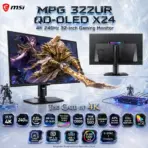 MSI MPG 322UR QD-OLED X24 31.5-Inch 4K 240Hz QD-OLED Gaming Monitor, 0.03ms, ClearMR 13000, DisplayHDR True Black 500, DarkArmor Film, G-SYNC, AMD FreeSync Premium Pro & KVM