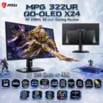 MSI MPG 322UR QD-OLED X24 31.5-Inch 4K 240Hz QD-OLED Gaming Monitor, 0.03ms, ClearMR 13000, DisplayHDR True Black 500, DarkArmor Film, G-SYNC, AMD FreeSync Premium Pro & KVM