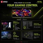 MSI MAG 272UP QD-OLED E16 26.5-Inch 4K 165Hz QD-OLED Gaming Monitor, 0.03ms, ClearMR 9000, True Black 400, G-SYNC, FreeSync Premium Pro, HDMI 2.1 & USB-C - Image 12
