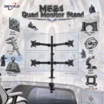 SEVILO HARDWARE M624 Quad Monitor Desk Mount for 17–27 Inch Displays, 10kg Per Mount / 40kg Total, 360° Pivot, 180° Swivel, VESA 50×50–100×100mm