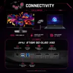 MSI MPG 271QR QD-OLED X50 26.5-Inch WQHD QD-OLED Gaming Monitor, 500Hz, 0.03ms GtG, DisplayPort 2.1a, HDMI 2.1, USB-C 98W, OLED Care 3.0, G-SYNC Compatible, 4-Way Adjustable Stand - Image 12
