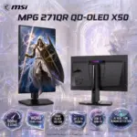 MSI MPG 271QR QD-OLED X50 26.5-Inch WQHD QD-OLED Gaming Monitor, 500Hz, 0.03ms GtG, DisplayPort 2.1a, HDMI 2.1, USB-C 98W, OLED Care 3.0, G-SYNC Compatible, 4-Way Adjustable Stand