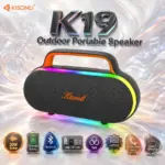 KISONLI K19 Portable Bluetooth Speaker, 20W Output, 3600mAh Battery, RGB, USB / TF / FM / TWS, Hands-Free Calls, Type-C Charging, 5-Button Control