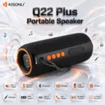 KISONLI Q22 Plus Portable Bluetooth Speaker, 5W × 2 Output, 1800mAh Battery, BT / FM / USB / TF / AUX / TWS, Type-C Charging, Black