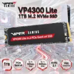 Patriot Viper VP4300 Lite 1TB M.2 NVMe PCIe Gen4 x4 SSD, Up To 7400MB/s Read & 6400MB/s Write, NVMe 2.1, PS5 & PC Compatible