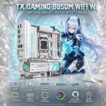 ASUS TX Gaming B850M WiFi W AMD mATX AM5 Motherboard, 10+2+1 80A Power, 4x DDR5 8000+ OC, PCIe 5.0, 3 M.2, Wi-Fi 6, 2.5Gb LAN, USB-C 20Gbps, BIOS FlashBack, PCIe 5.0 M.2, For Ryzen 9000, 8000, and 7000 series 