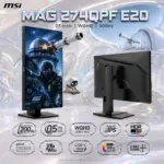 MSI MAG 274QPF E20 27-Inch WQHD Rapid IPS Gaming Monitor – 200Hz, 0.5ms GtG, DisplayHDR 400, FreeSync Premium, USB-C, HDMI 2.0b, DP 1.4a, AI Vision, 95% DCI-P3, 4-Way Adjustable Stand 