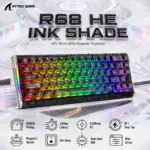 ATTACK SHARK R68 HE Ink Shade 66-Key 8K Hall Effect Keyboard – 0.005mm Rapid Trigger, 0.08ms Latency, Snap Tap, Hot-Swap Magnetic Switches & Forged Carbon Build