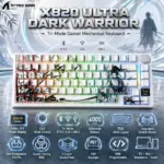 Attack Shark X820 Ultra Dark Warrior 75% Tri-Mode Gasket Mechanical Keyboard – TFT Display, CNC Knob, 4000mAh Battery, Hot-Swap Switches, PBT Keycaps, RGB & PC/Mac Support-DARK WARRIOR