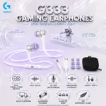 Logitech G333 White Gaming Earphones – Dual 5.8mm + 9.2mm Drivers, In-Line Mic, 3.5mm + USB-C, Aluminium Housing, Multi-Platform Support