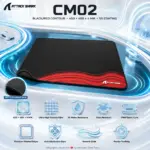 Attack Shark CM02 Black/Red Contour Esports Mousepad – 450 × 400 × 4mm, Ultra-High-Density Fiber, 5S Water & Stain Resistance, Stitched Edges and Anti-Slip Rubber Base