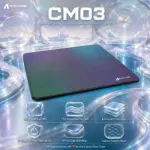 Attack Shark CM03 Gray Gradient Rainbow-Coated Gaming Mouse Pad – 450 × 400 × 4mm, Iridescent Fiber Surface, 5S Water & Stain Resistance, Stitched Edge, Rubber Base
