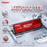 KingSpec XG7000 1TB M.2 NVMe SSD – PCIe 4.0 x4, Up to 7400MB/s Read, 3D NAND, Graphene Cooling, 600TBW, Gaming PC - Laptop - PS5 Compatible