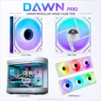 ASIAHORSE DAWN PRO ARGB 120mm Case Fan, 1-Pack Reverse Blade, 4-Pin PWM, 800–2000 RPM, 68.5 CFM, 2.05mmH2O, ARGB Sync, 40,000-Hour Life | WHITE - Image 8