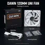 ASIAHORSE DAWN PRO ARGB 120mm Case Fan, 1-Pack Reverse Blade, 4-Pin PWM, 800–2000 RPM, 68.5 CFM, 2.05mmH2O, ARGB Sync, 40,000-Hour Life | WHITE - Image 9