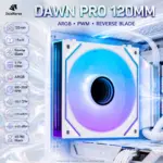 ASIAHORSE DAWN PRO ARGB 120mm Case Fan, 1-Pack Reverse Blade, 4-Pin PWM, 800–2000 RPM, 68.5 CFM, 2.05mmH2O, ARGB Sync, 40,000-Hour Life | WHITE