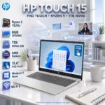 HP 15-fc0025wm : AMD Ryzen 5 7520U | 8GB DDR5RAM; 1TB NVMe | AMD integrated SoC Graphics | 15.6-inch FHD Touch Display | Windows 11 | Natural Silver ~ (CK3Q5UA)