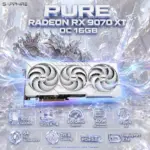 SAPPHIRE PURE Radeon RX 9070 XT OC 16GB GDDR6 Graphics Card – RDNA 4, 3010MHz Boost, 4096 Stream Processors, 256-Bit, FSR 4 AI, Tri-X Cooling, PCIe 5.0 & DP 2.1a | WHITE